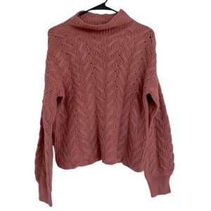 Poof Apparel Turtleneck Sweater Burnt Orange Large